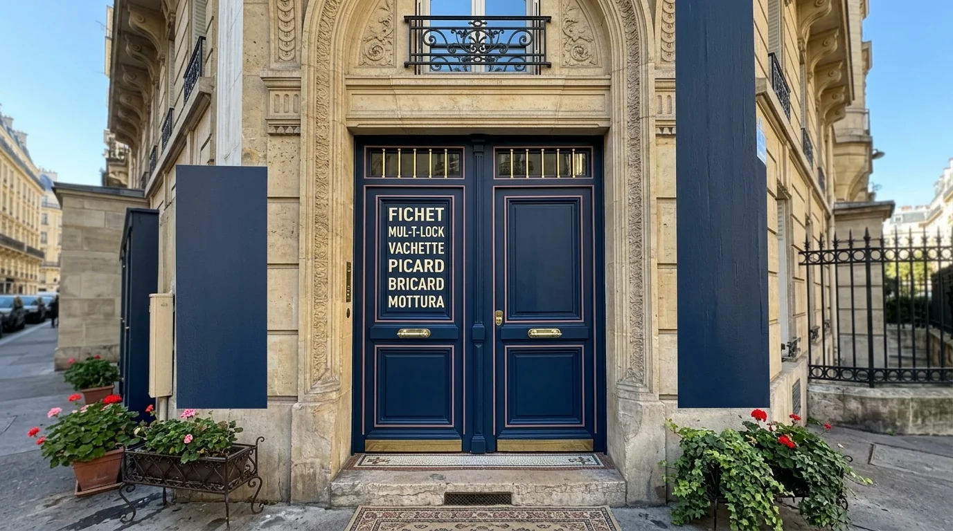 Installateur agréé · double-porte avec plaque des marques posées